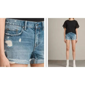 ALLSAINTS Pam Low-Rise Denim Shorts Size 27